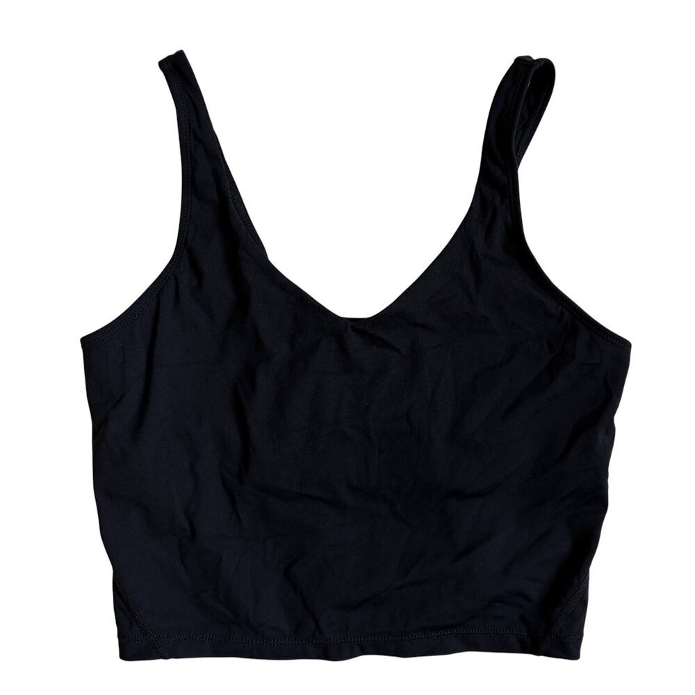 Oalka Longline Sports Bra / Crop Tank (Black) - Size Medium
